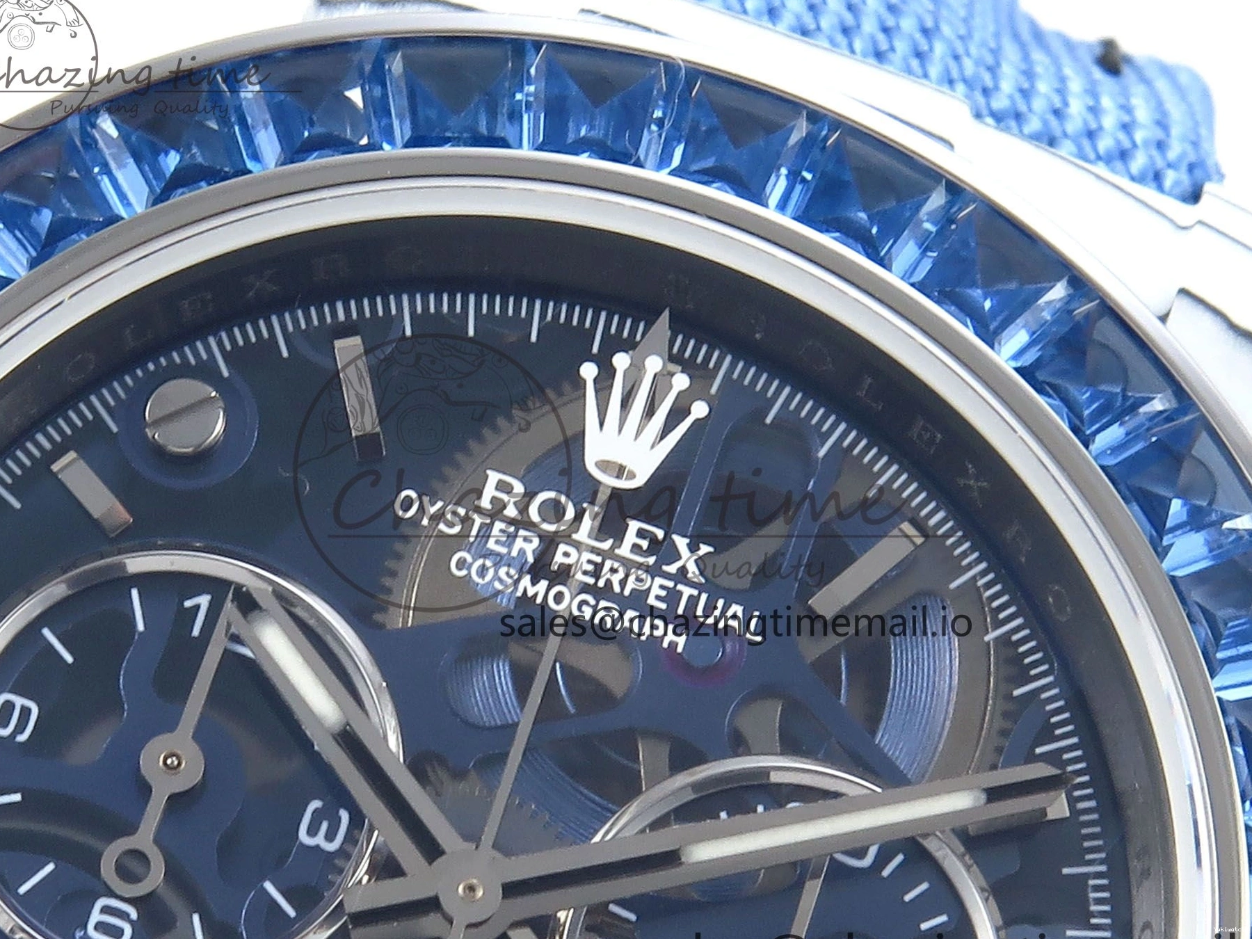 Carbon REMOULD Blue on Dial Bezel Edition DD4802 White Diamonds GETF Best Strap Blue Skeleton ZIF Nylon Blue Daytona 0331